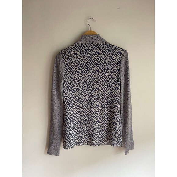 Tart Blithe Chevron Knit Blazer Blue & White Size Small - Picture 2 of 9
